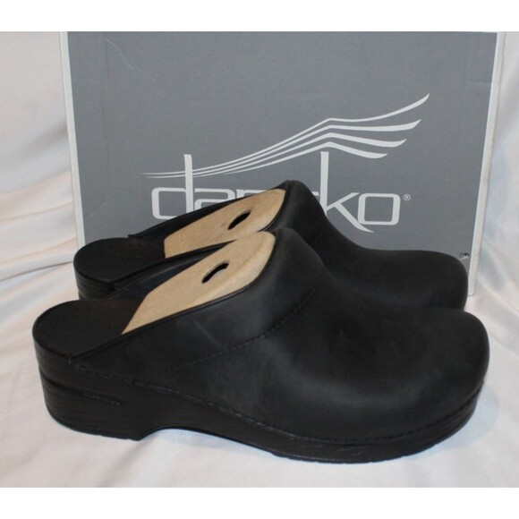 DANSKO Men\'s Karl Black Leather Professional Slip-on Clogs NIB main image 7